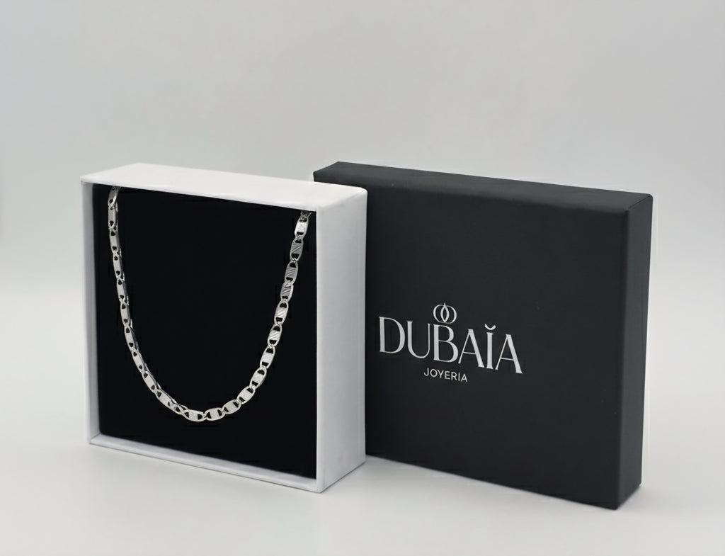 Cadena marina plata de lujo