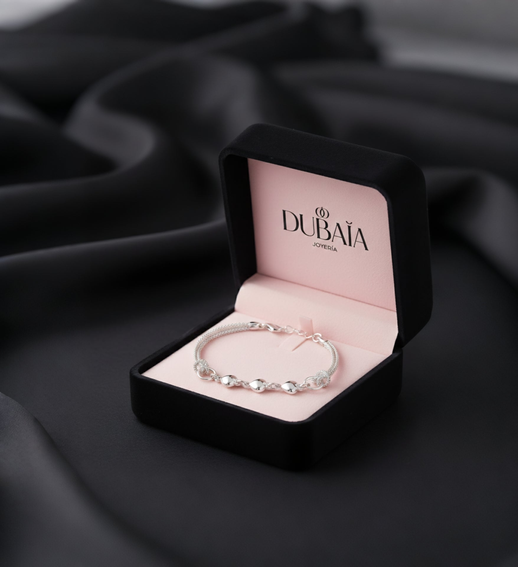 💎 Pulsera de Corazones Entrelazados en Plata 925 Italiana